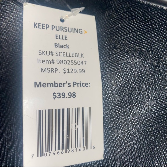 Keep Pursuing Elle Women's Handbag Black Twin Handle Shoulder Crossbody Bag NWT - Picture 4 of 6